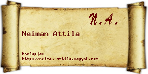 Neiman Attila névjegykártya